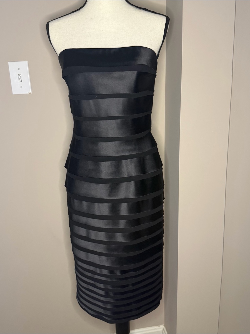White House Black Market Satin Strapless Dress